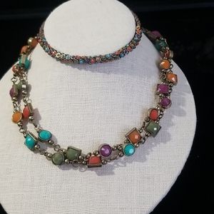 Premier DESIGNS "Chicklet" necklace with matching